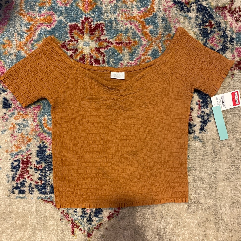 Burnt Orange Ruched Top